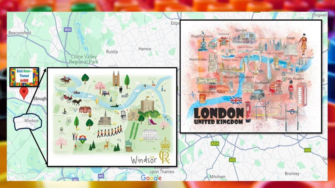 Royal Brick Home - Sleeps 5 To 6 - No Ulez - Tube Nearby - Free Parking - Lego Themed 슬라우 외부 사진